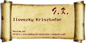 Ilovszky Krisztofer névjegykártya