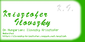 krisztofer ilovszky business card